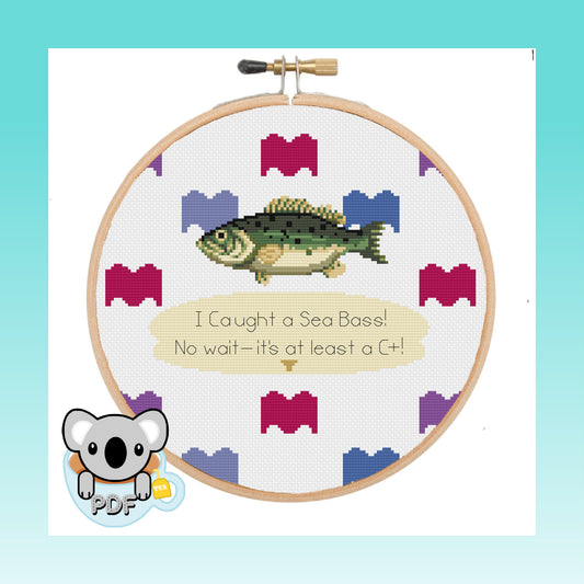 Sea Bass C+ - Animal Crossing - Cross Stitch Pattern PDF Download