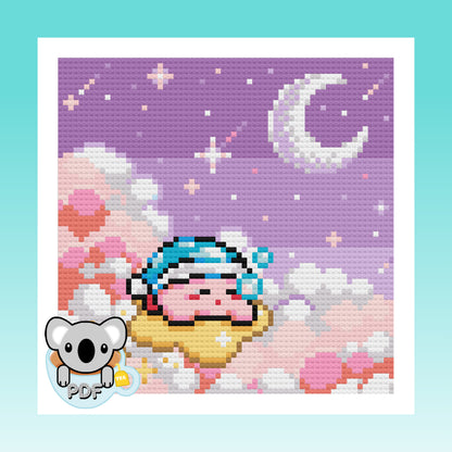 Sleepy Dreams - Kirby - Cross Stitch Pattern PDF Download