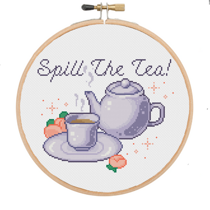 Spill the Tea! - Subversive Collection - Cross Stitch Pattern PDF Download