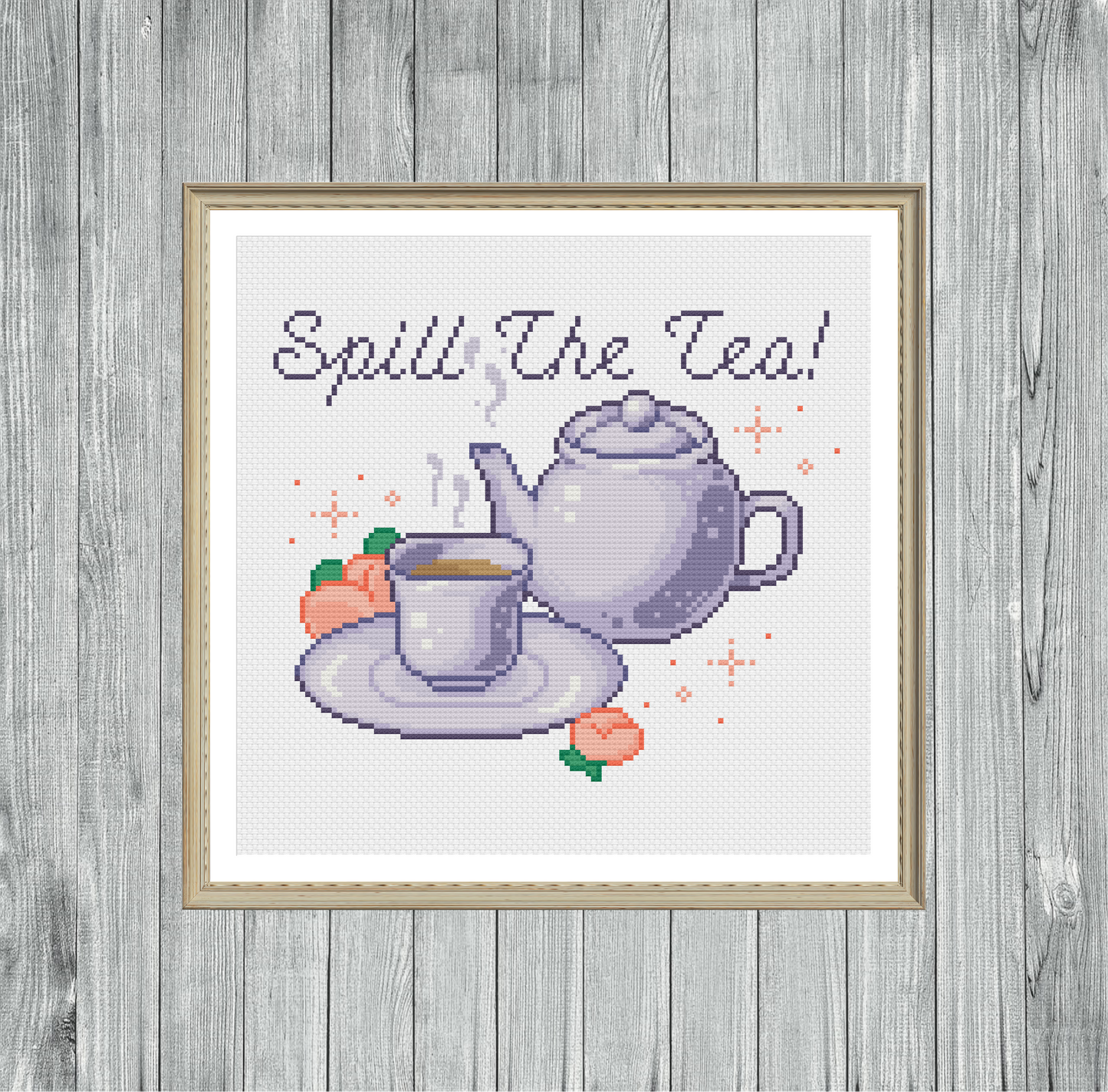 Spill the Tea! - Subversive Collection - Cross Stitch Pattern PDF Download