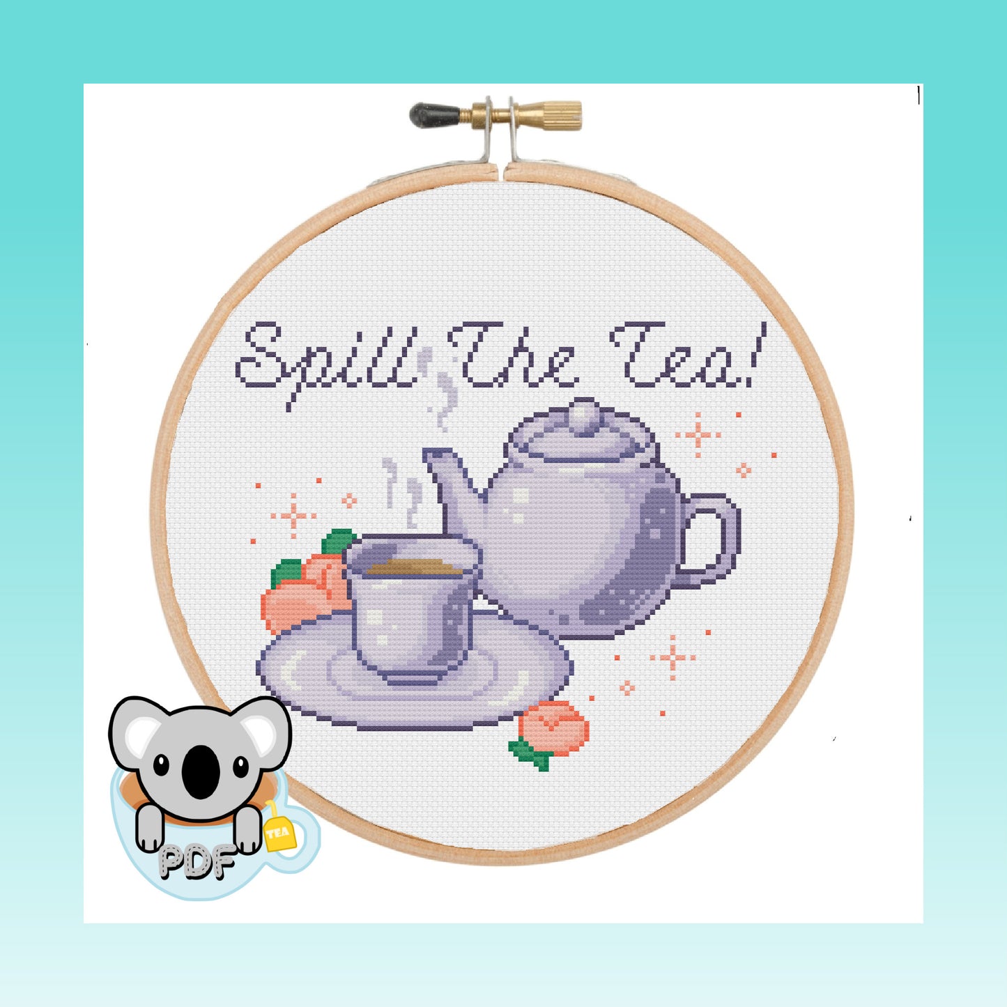 Spill the Tea! - Subversive Collection - Cross Stitch Pattern PDF Download