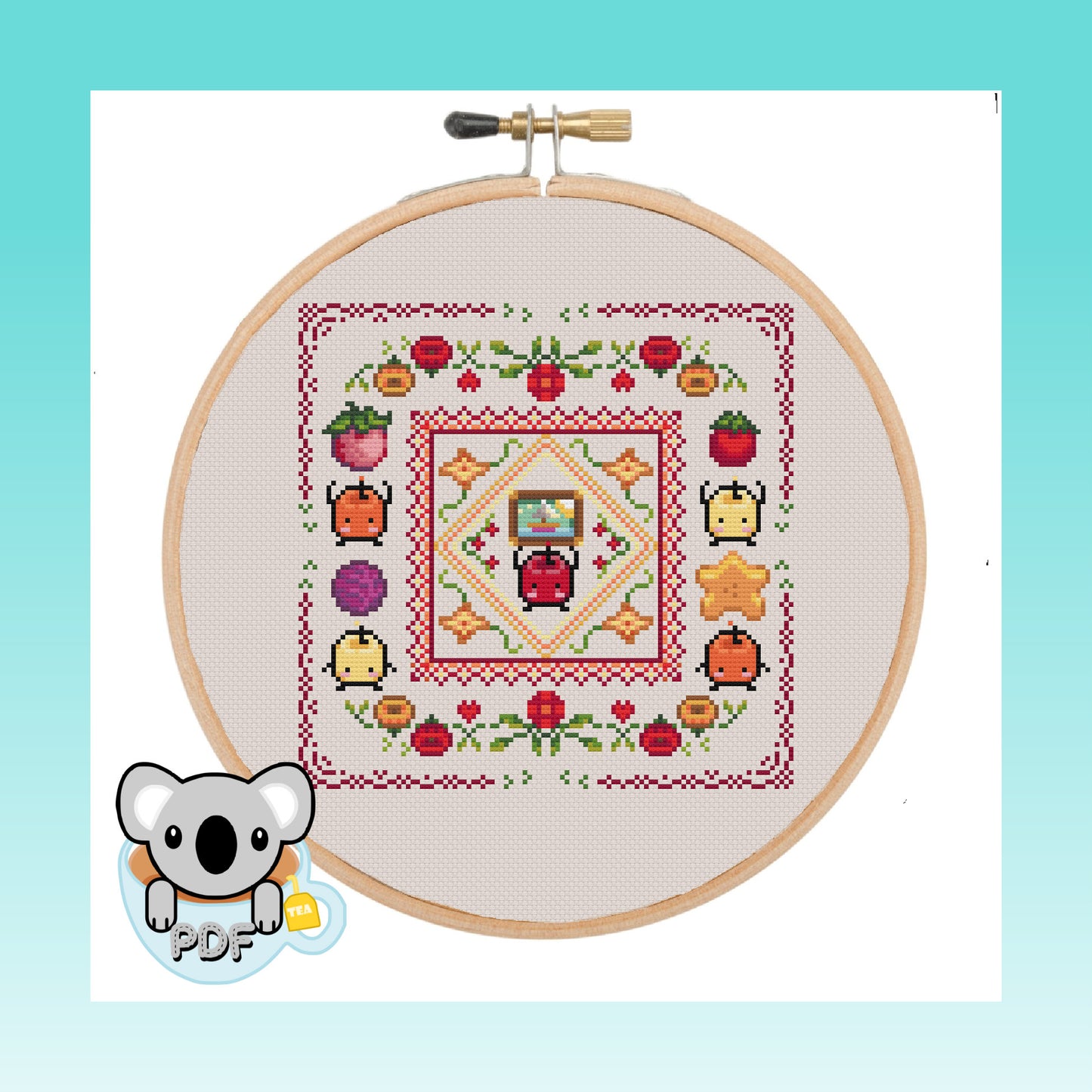 Summer Junimo Cottage Core - Stardew Valley - Cross Stitch Pattern PDF Download