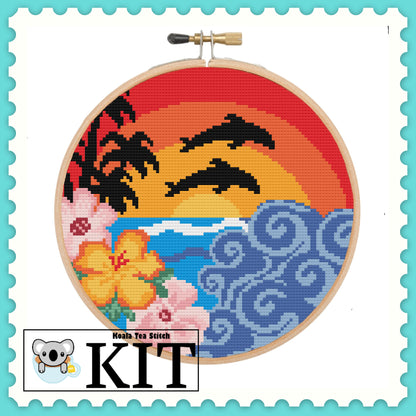 Sunset Dolphins - Sea Life Collection - Cross Stitch Kit