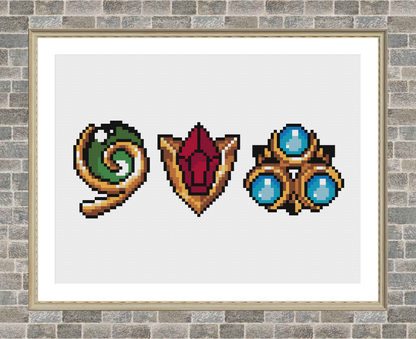 Symbols of Time - Legend of Zelda - Cross Stitch Pattern PDF Download