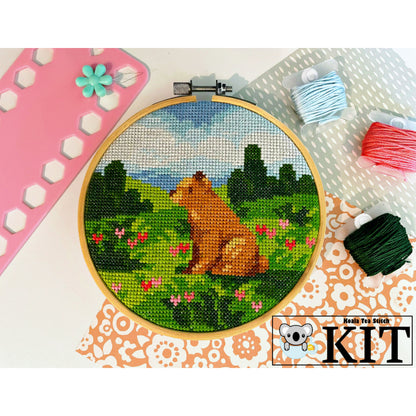 Floral Bear - Wildlife Collection - Cross Stitch Kit