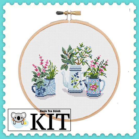 Watering Can Flowers - Flowers & Plants Collection - Cross Stitch Kit