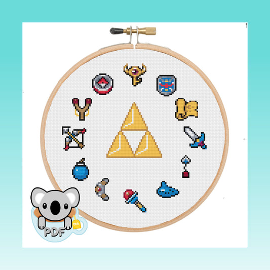 Items - The Legend of Zelda - Cross Stitch Pattern PDF Download