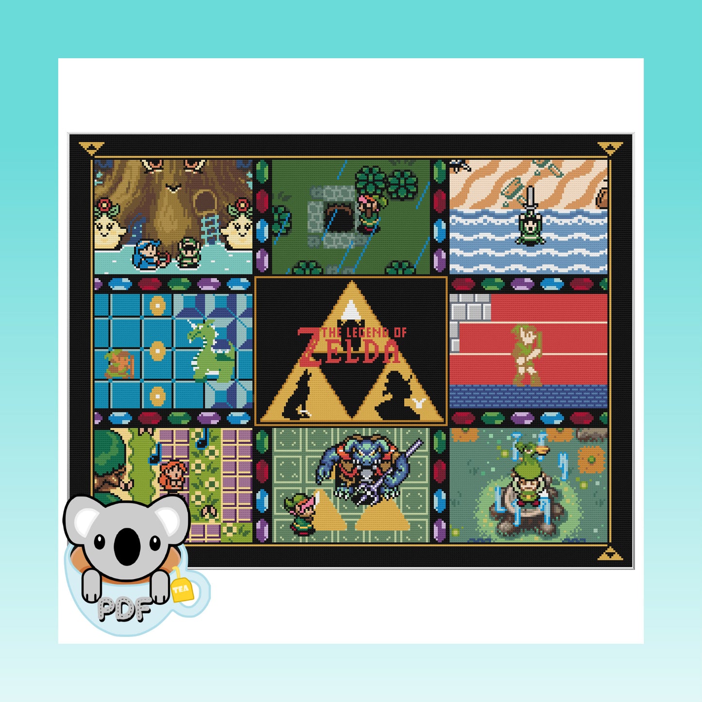 Retro Collection - Legend of Zelda - Cross Stitch Pattern PDF Download