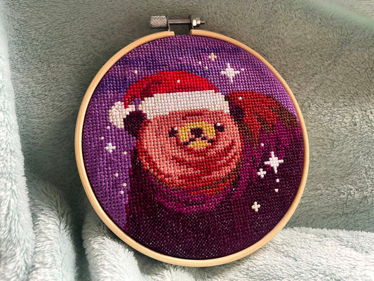 Christmas Bear - Bear Collection - Finished Cross Stitch