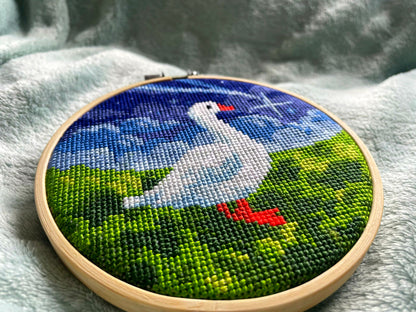 Shooting Star Goose - Nature Collection - Finished Cross Stitch