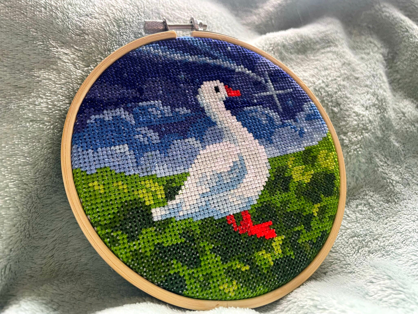 Shooting Star Goose - Nature Collection - Finished Cross Stitch