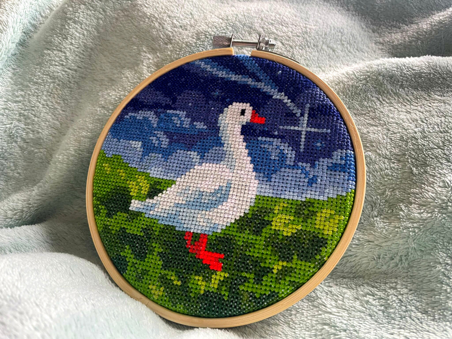 Shooting Star Goose - Nature Collection - Finished Cross Stitch