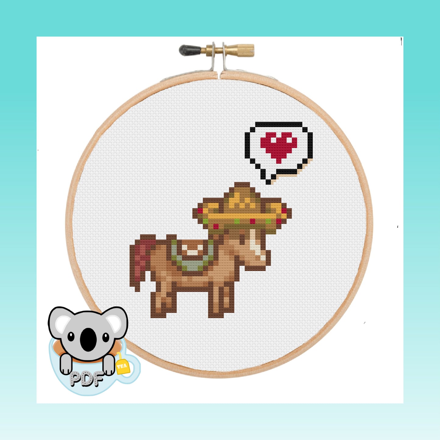 Horse - Stardew Valley - Cross Stitch Pattern PDF Download