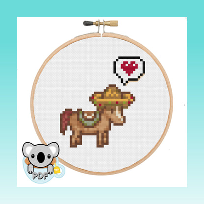 Horse - Stardew Valley - Cross Stitch Pattern PDF Download