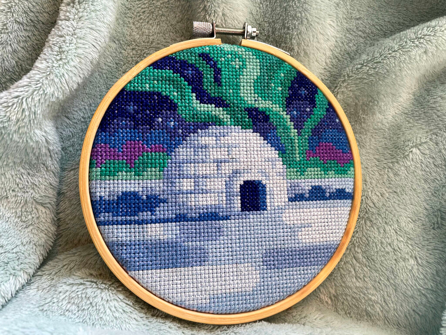 Northern Lights Igloo - Nature Collection - Finished Cross Stitch