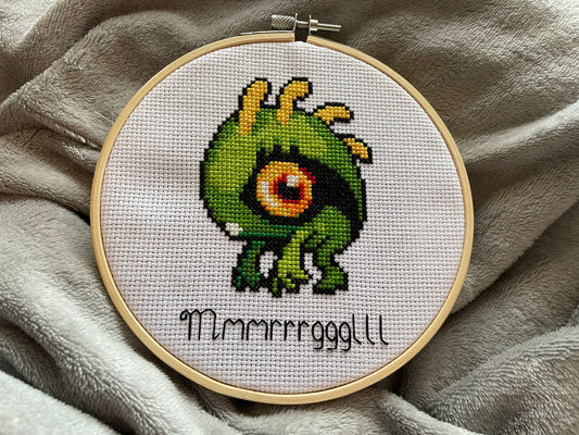 Baby Murloc - World of Warcraft - Finished Cross Stitch